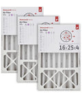 3 Pack 16x25x4 MERV 8 HVAC Furnace Air Filters For Home Use Traps Dust Pollen Smoke Mold Electrostatic Filtration