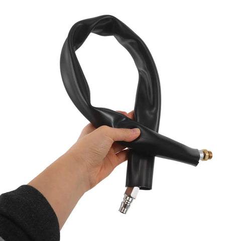 Super Smooth 60cm Lightweight Rubber Air Inlet Hose For Grinder Tire Repair And Pneumatic Tools Easy Install Flex Pipe Makes Garage Jobs A Breeze No Sweat Needed, black rubber hose with metal fittings