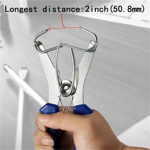 Durable 9-Piece Spring Clip Kit For Woodworking Pros Featuring Multifunctional Miter Clamps And Heavy Duty Pliers Perfect For Framing Photo Projects And DIY Decor Make Your Woodwork Jobs Effortless Today. Spring steel clip pliers, 2 inch opening