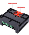 4 Channel RS485 Repeater With Photoelectric Isolation DC DC Isolated Power Supply Industrial Grade Signal Divider Hub Splitter rear view showing mounting holes and rail installation.
