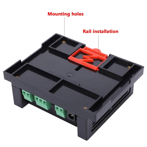 4 Channel RS485 Repeater With Photoelectric Isolation DC DC Isolated Power Supply Industrial Grade Signal Divider Hub Splitter rear view showing mounting holes and rail installation.