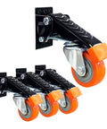 Heavy Duty 2.5 Inch Swivel Casters Set Of 4 For Industrial Workbenches with orange wheels and side mount