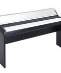 Clear Acrylic Dust Proof Keyboard Cover Shield For Roland FP 30 Series Pianos on wooden stand, side angle view
