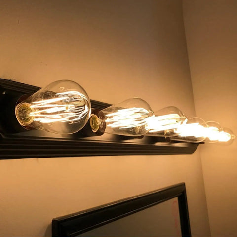 Vintage Style 25W Incandescent Clear Glass Bulbs For Home Lighting Amber Warm 2700K 110V 6 Pack on wall sconce