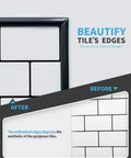Peel And Stick Backsplash Tile Edge Trim 10 Ft Self Adhesive Corner Liner In Black PVC Trim with finished tile edges comparison