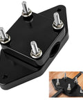 Heavy Duty Aluminum Barrel Vise Tool Built Like A Tank With Cowhide Leather Inserts For Dead Nuts Secure Rifle Maintenance Non Marring Clamp Fits 0.67 To 1.375 Inch OD Safe Storage top view of black vise with screws