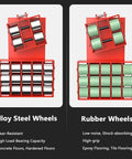 Heavy Duty Non Slip Machinery Moving Skates Featuring 180 Degree Swivel Steering for seamless transport, alloy and rubber wheel options.