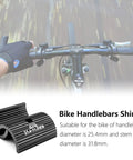 Cyclist holding handlebars with 25.4 To 31.8 Mm Handlebar Spacer Adapter For Bikes, Aluminum Alloy Stem Reducer shown nearby.