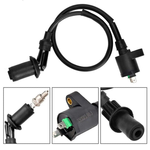 Components of GY6 Ignition Coil Kit With Solenoid Relay And Voltage Regulator For 50cc 125cc 150cc Chinese Scooters