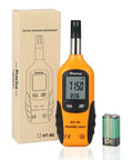 Handy All In One Digital Hygrometer And Psychrometer With Dew Point And Wet Bulb Readouts, Compact LCD Meter with 9V Battery