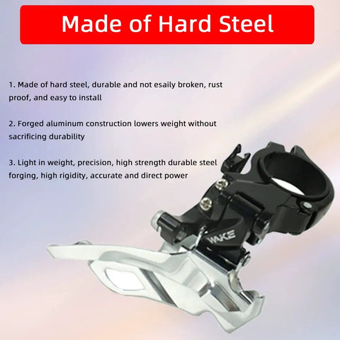 3 Speed Clamp On Front Derailleur For Mountain Bike And Road Bike With Top Or Bottom Pull Beefy Dual Pull Setup