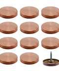 Slick Vintage Brushed Screw Caps With Rust Proof 304 Steel For Wall Mirrors And Coffee Tables Easy Grip Decorative Fasteners In Warm Red Copper Finish Top Notch Hardware For Quick Room Refresh Set Of Twelve displayed on a white background.