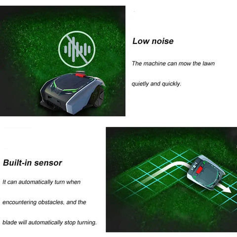 Ultra Quiet Robotic Lawn Mower for Big Yards Up To 1,500 Square Meters with smart navigation and low noise operation