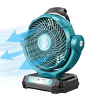 18V Cordless Oscillating Fan With Brushless Motor Compatible With Makita 18V Battery 3 Speed Low Noise Under 30dB Cordless Or Corded Power USB And DC Adapter Included A Real Workhorse For Jobsite Workshop Camping And Outdoor.