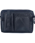 Heavy Duty Utility Waist Pack With Modular Tool Dividers And Waterproof Zippers For Job Site Hustlers Seeking Kick Ass Storage For Drill Bits Pliers And Pro Gear Built Tough As Nails Every Single Shift, black, front view with multiple pockets.