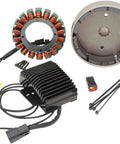 Badass 38 Amp 3 Phase Harley Davidson Alternator Charging Kit Featuring Rock Solid Stator Rectifier Regulator And Stock Rotor parts layout