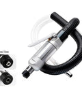 Shop Ready 1 4 Inch Pneumatic Angle Grinder with air hose, designed for high speed grinding, made from rugged aluminum.