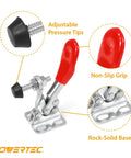 8 Pack Quick Release Toggle Clamps Set, 60 Lb Holding Capacity, 201A Horizontal Clamps, non-slip grip, adjustable pressure tips