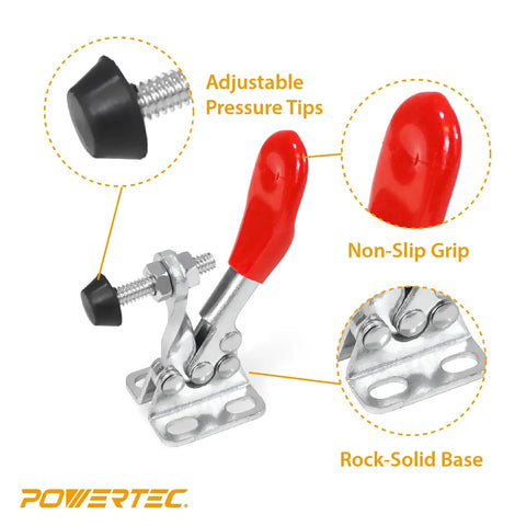 Heavy Duty T Track Kit With 2 Quick Release Toggle Clamps, 60 Lb Holding Capacity, features anti slip rubber tips and non-slip grip