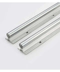 Solid High Precision Linear Guide Rail Kit With Ball Bearing Block Sliders For Smooth CNC And 3D Printer Makers Looking For Zero Stick Slip Action And Heavy Duty Performance Right Now. silver steel linear guide rail set with twin rods
