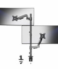 Extra Tall Dual Monitor Stand Swivels Smoothly For Screens Up To 32 Inches heavy-duty steel mount with dual monitor setup.
