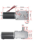 12V DC Gear Motor With 8mm Shaft 200RPM Reversible Geared Motor High Torque And Low Noise dimensions diagram