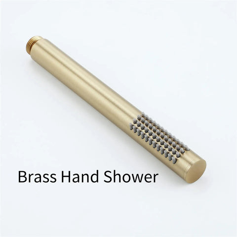 CUTPOIY 8 Inches Rain Shower System Shower Faucet Set Hidden Handheld Shower Set with 6 PCS Body Sprayer Jets Faucet Shower Combo Set Brushed Gold Brass Body handheld shower head in brushed gold finish