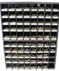 Metal bin with compartments of All In One 5,170 Piece Grade Eight Coarse Thread Hex Bolts And Nuts Kit With Nylon Insert Nuts Lock Washers