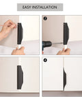 Step-by-step installation of Edge Black Finger Pull For Cabinets And Drawers Concealed Back Mount Aluminum Flat Handles, 5.9 Inch.