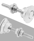 4 Piece Universal Aluminum Hood Pins With Quick Release Lock Latch For Bumpers And License Plates 1.25 Inch Diameter Silver Finish