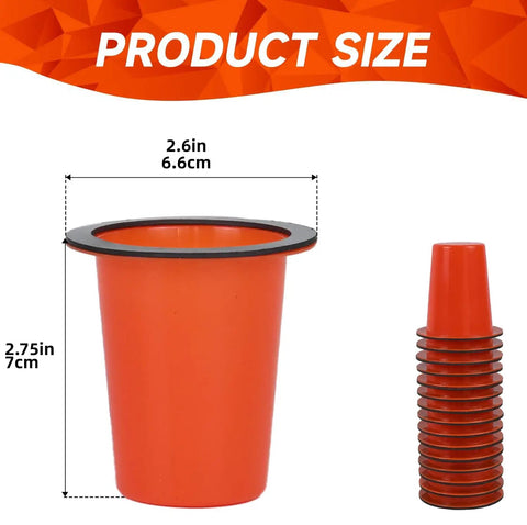 15 Pack Fire Sprinkler Covers With Super Strong Magnet Orange Paint Protection Caps, showing dimensions of 2.6in x 2.75in