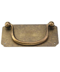 Vintage Horizontal Flat Brass Cabinet Handle Pulls Set Of 2 With Screws 3.94 X 1.97 Inches Antique Style Drawer Pull 78mm Installed View