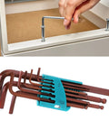 Premium 9 Piece Ball Head Hex Key Wrench Set Made From Alloy Steel With Long Arms For Tight Spots And Deep Holes Perfect For Furniture Assembly Car Fixes Or Home Upgrades That Get The Job Done Right. ball head hex keys in storage holder for furniture assembly