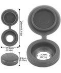 200 Pcs Plastic Hinged Screw Head Covers Snap On Caps Light Grey 13.6x29mm Durable Plastic Covers dimensions