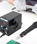 Pro Grade 110V Hot Air Rework Station With LED Display And 3 Nozzles SMD Soldering Desoldering Tool Adjustable 212 to 932 F Fast Heat Up PID