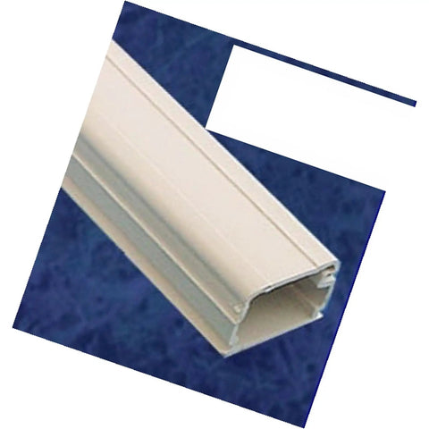 Close-up of Twenty Pack Raceway Conduit Cable Management Wall Covers Three Quarter Inch By One Half Inch By Six Feet Indoor Use Durable ABS