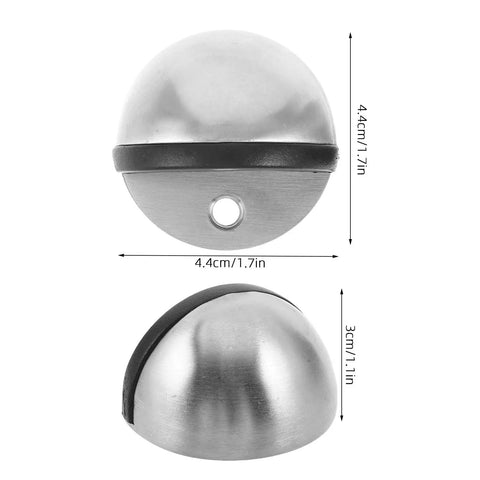 Stainless Steel Floor Mount Door Stop Set With Self Adhesive No Drill Installation Anti Collision Half Dome Design Guards Doors And Walls From Slams