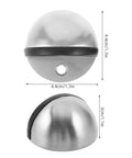 2 Pack No Drill Stick-On Stainless Steel Door Stoppers Punch Free Half Dome Floor Door Stop Easy Install dimensions
