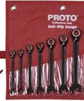 9 Pc Black Chrome Reversible Combo Ratchet Wrench Set With Spline Wrenches For Fractional 4 6 12 Point And Torx Fasteners