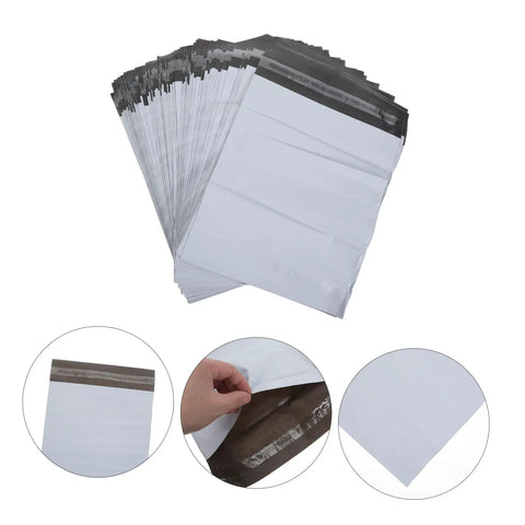 White Poly Mailer Bags 100 Pack 10x14 Inch Waterproof Self Seal Envelopes For Shipping Clothes And Mailing Supplies Durable Time Saving Packaging Bags