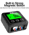 Dope Angle Finder With Magnetic Base PT180 for Woodworking showing LCD and strong magnetic bottom attachment.