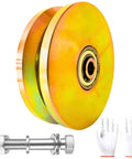 6 Inch V Groove Wheel For Sliding Gates Beefed Up Heavy Duty 2 Inch Wide Steel Roller With Inverted V Track Double Bearings 5000 Lbs
