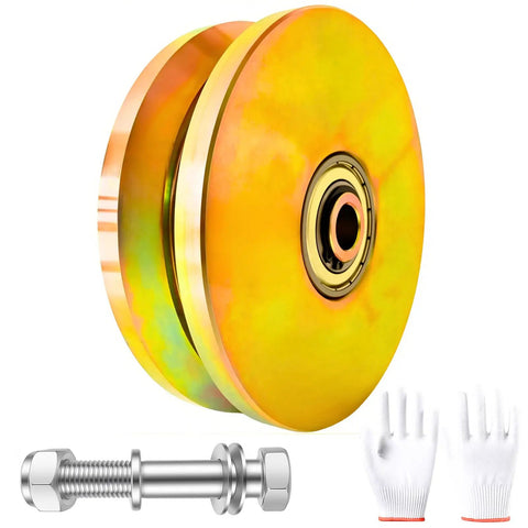 6 Inch V Groove Wheel For Sliding Gates Beefed Up Heavy Duty 2 Inch Wide Steel Roller With Inverted V Track Double Bearings 5000 Lbs