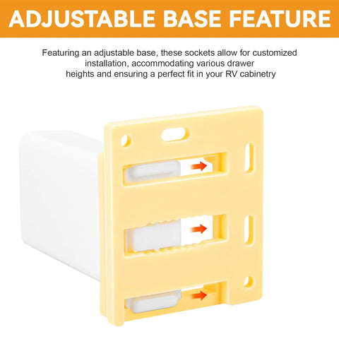 Bulletproof RV Drawer Slides 3 Pack With Four Way Adjustable Base Fits 1 Inch Channels adjustable base socket for customized fit