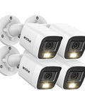4 Pack 1080P HD TVI Wired Security Camera Kit With Outdoor Bullet Cams, Smart Dual Light Night Vision, IP66 Weatherproof Housing