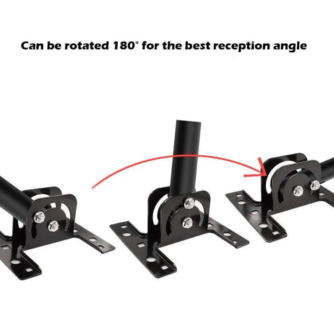 Adjustable Antenna Mounting Pole For Indoor Or Outdoor Use Go-To Heavy Duty Steel Universal Bracket with 180° rotation feature.