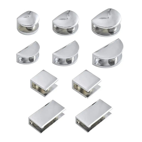 Heavy Duty Cabinet Shelf Clips 10 Piece Panel Bracket Holder Zinc Alloy Glass Clamp For Shelves And Doors Durable Non Slip Hinge
