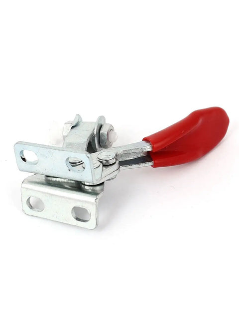 Vertical Toggle Clamp Set 27Kg 72Lbf Heavy Duty Quick Release 6 Pcs Pliers Joint With 80 Degree Handle Opens And 90 Degree Bar Opens For Secure Holding, red handle