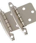 Satin Nickel Cabinet Hinges For 25 Cabinets Pack Fifty Hinges Non Self Closing Free Swinging Variable Overlay Flush Mount Semi Concealed Steel