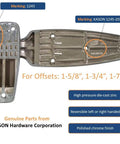 Tough As Nails Reversible Cam Rise Hinge Chrome Finish For Freezer Cooler And Refrigerator Doors Featuring Self Lubricating Nylon Cam, detailed view with part markings.